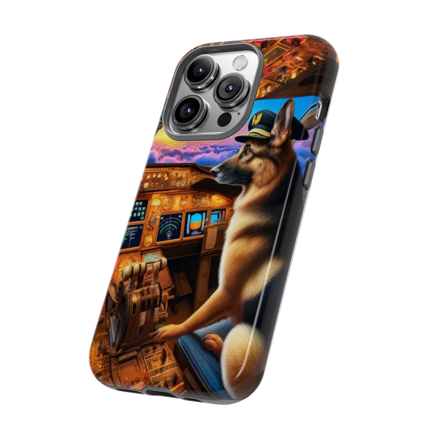 German Shepherd Flying an Airplane Phone Case