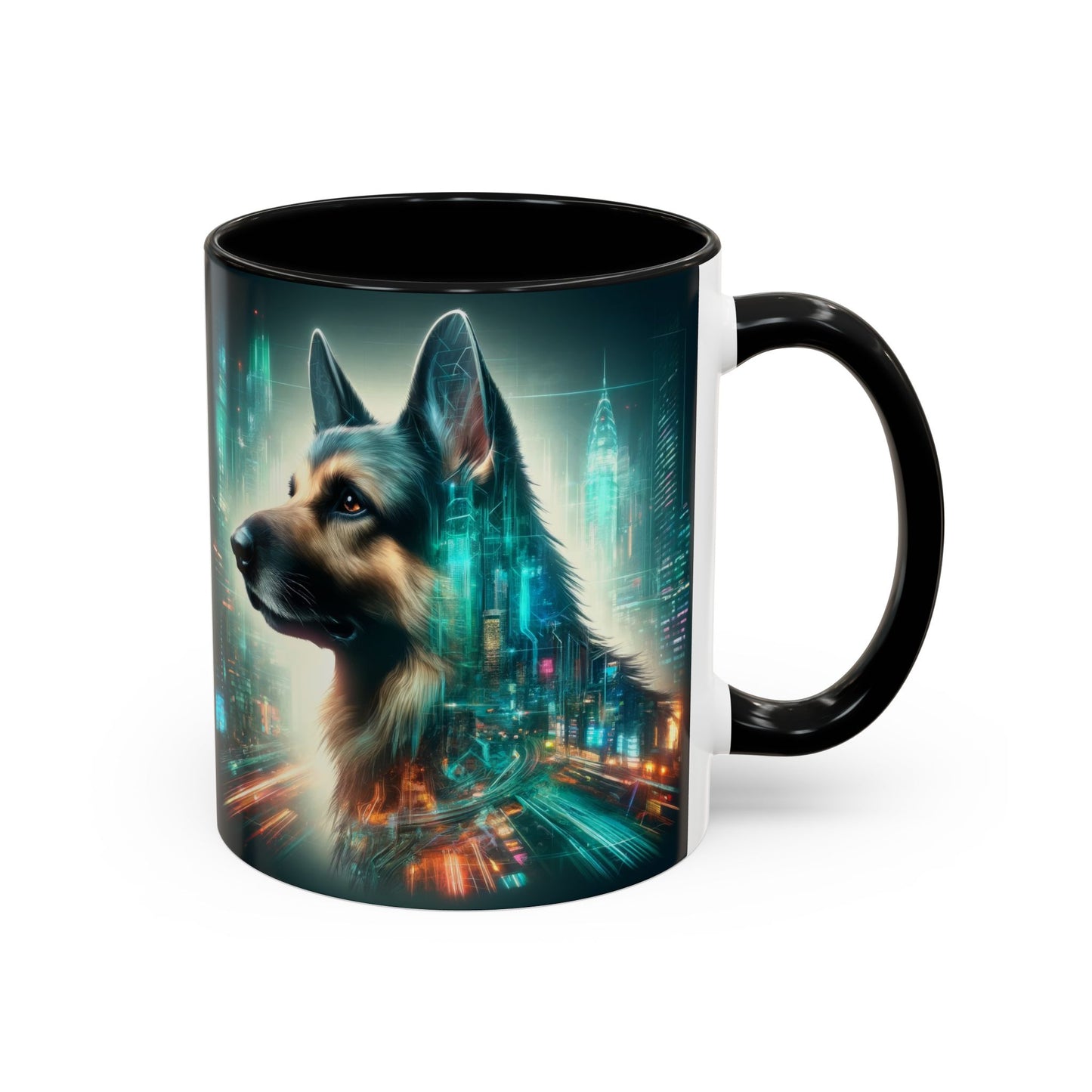 Cyberpunk German Shepherd Coffee Mug