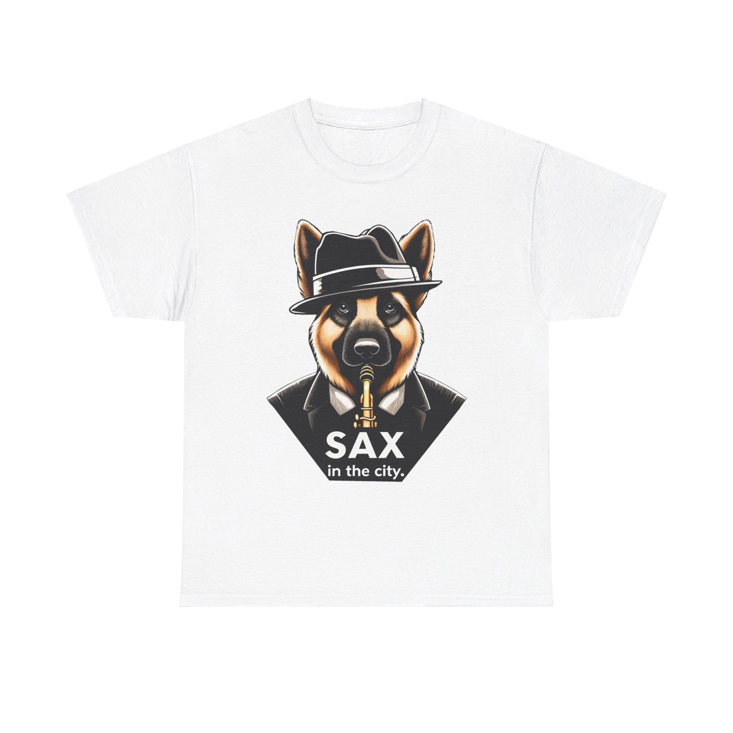 Sax in the City T-Shirt (13 colors) (German Shepherd)