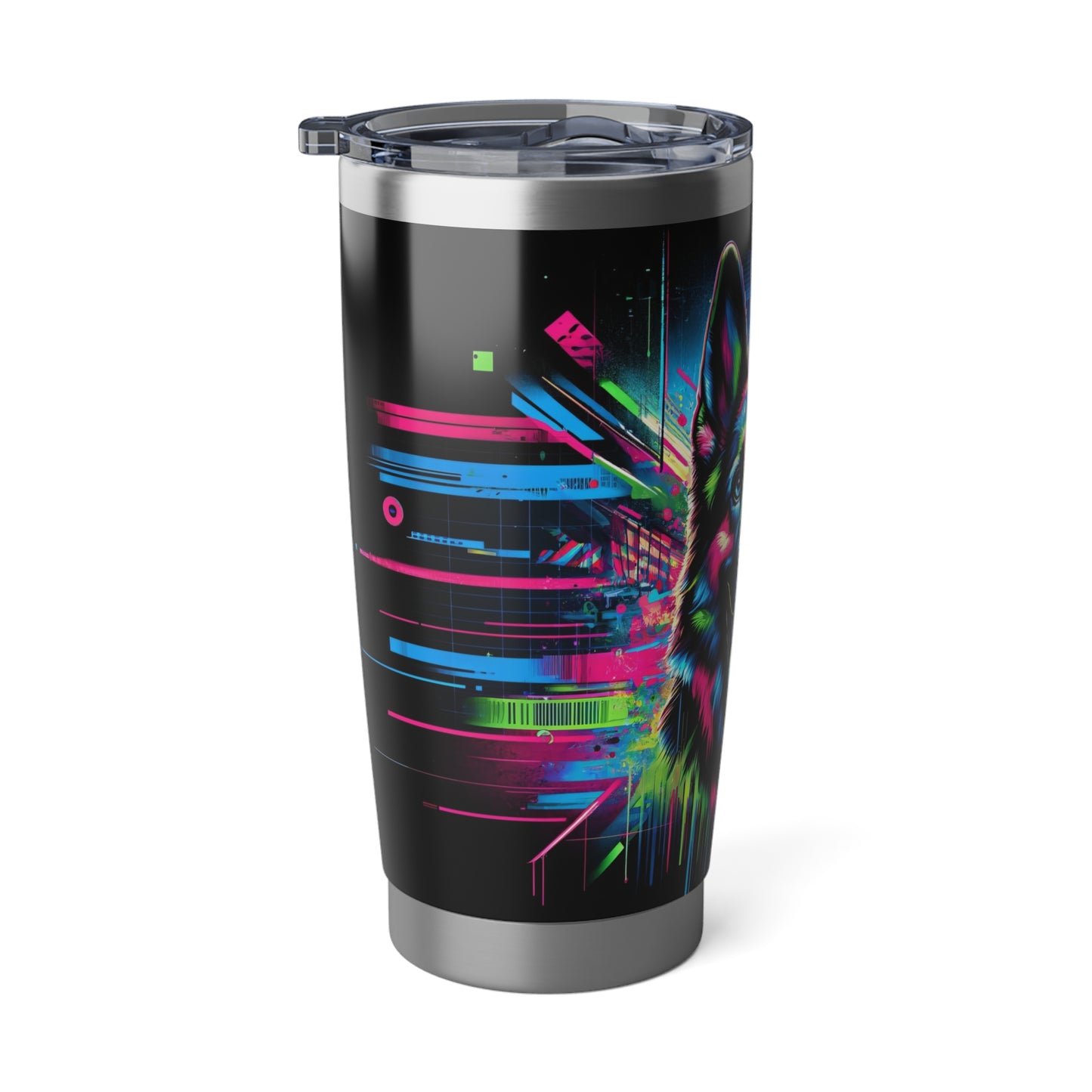 Neon graffiti German Shepherd 20oz Tumbler