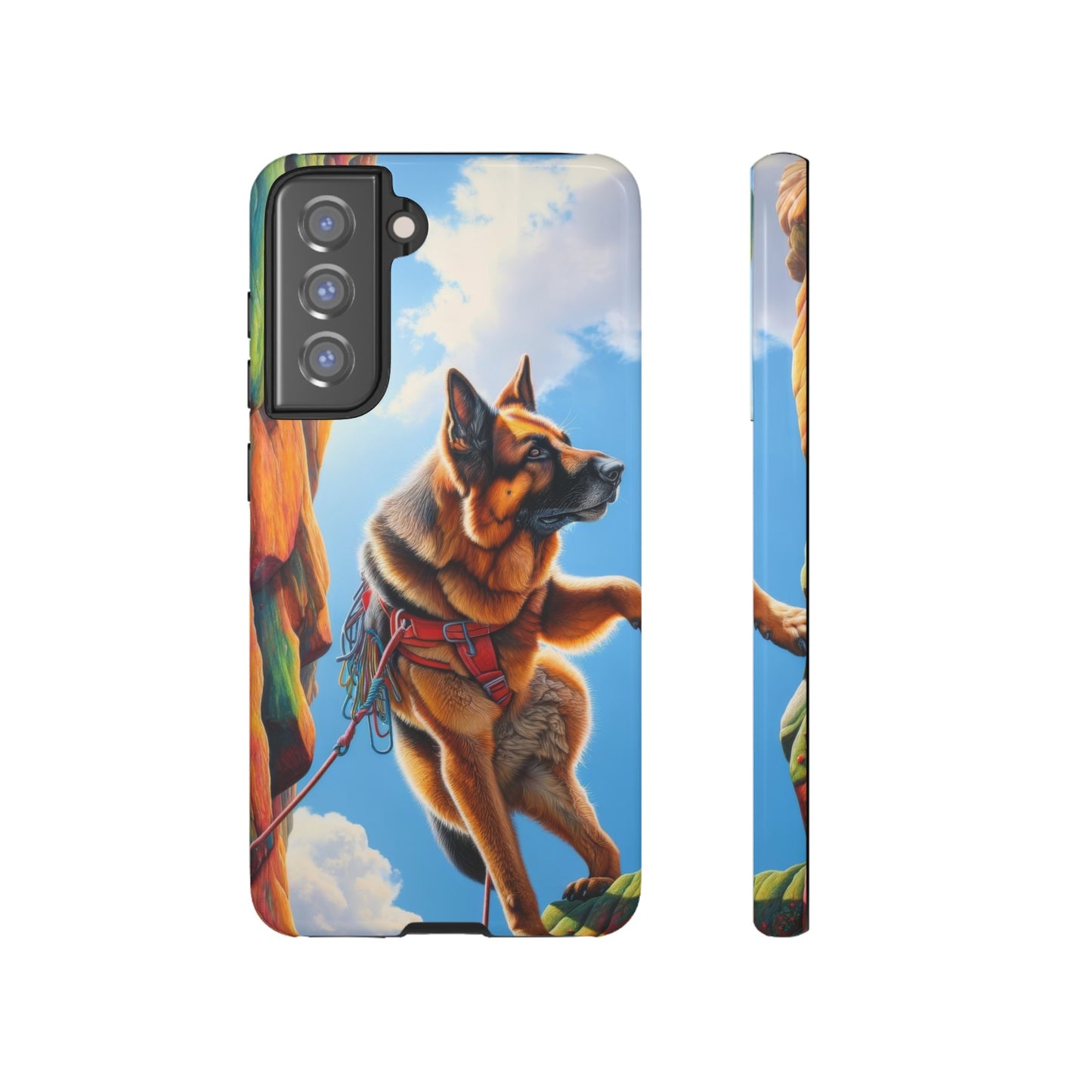 German Shepherd Rock climbing Phone Case