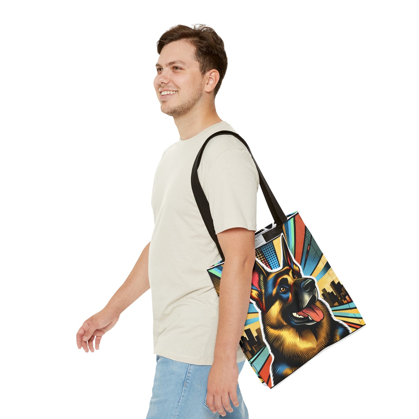 Comic style German Shepherd Tote Bag