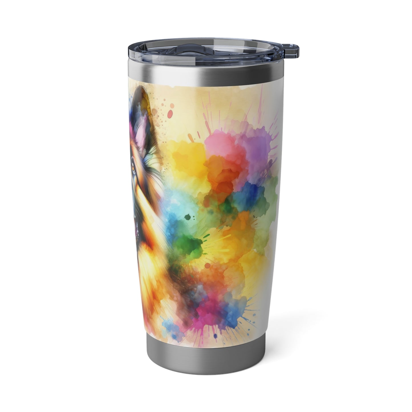German Shepherd in Watercolor 20oz Tumbler