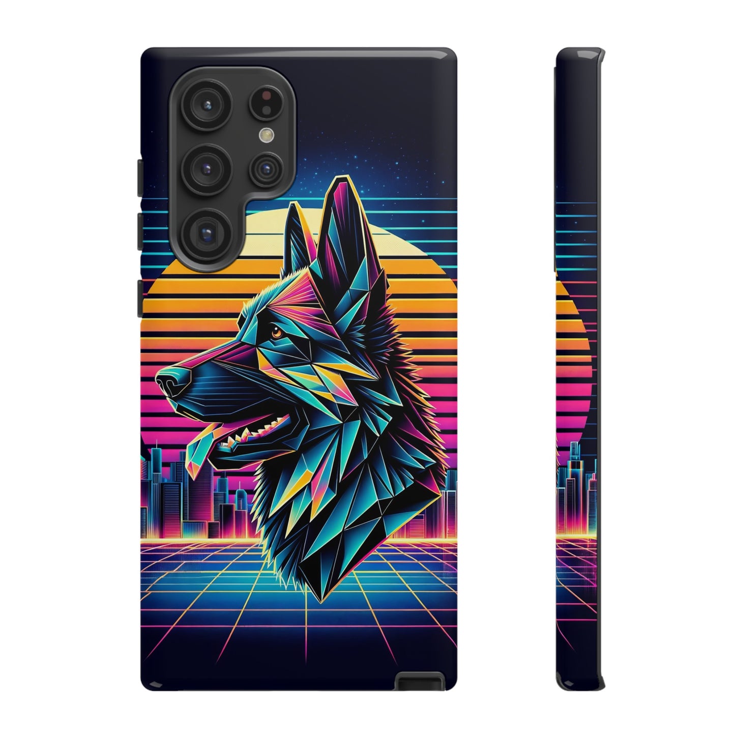 Origami and polyart German Shepherd Phone Case