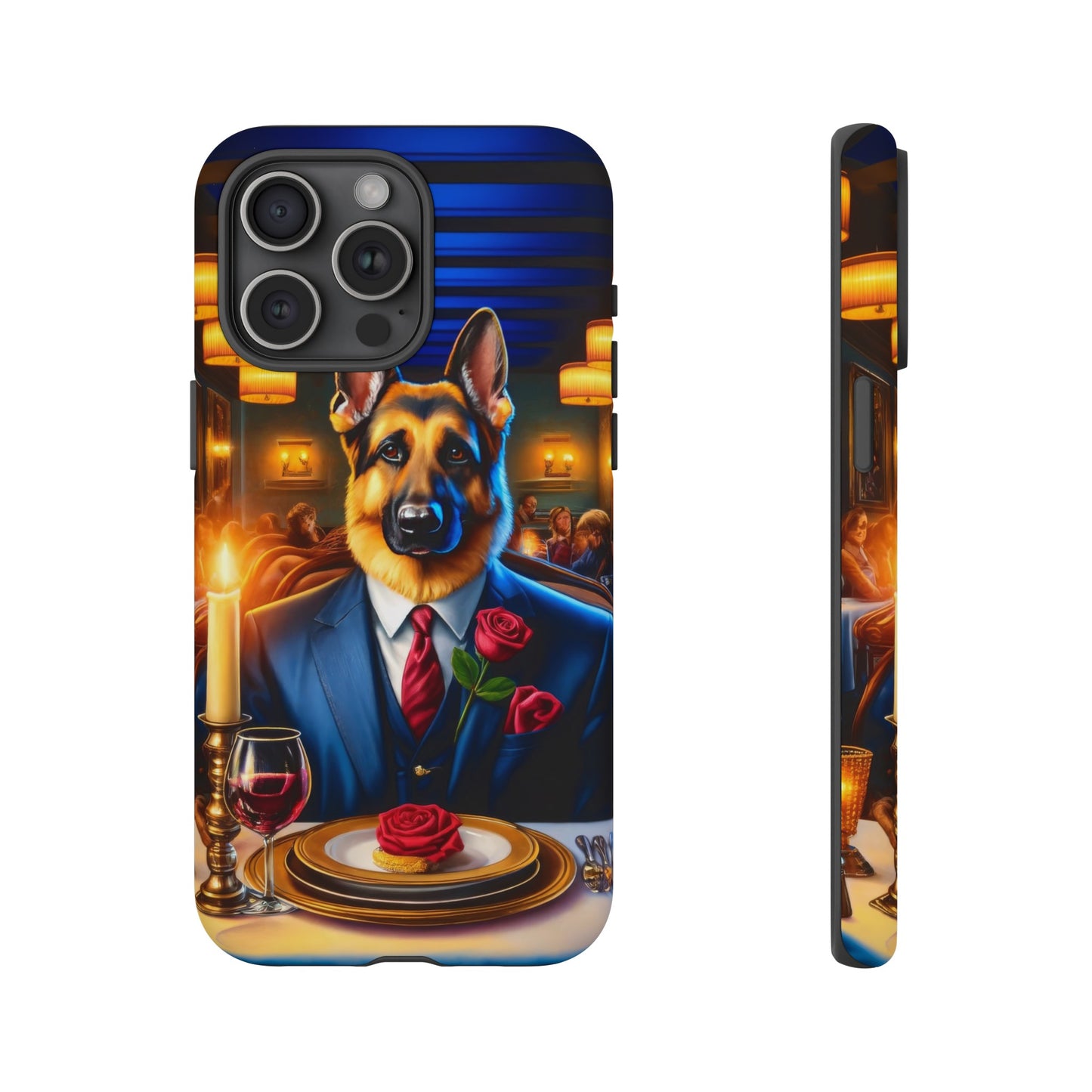 German Shepherd Going on a Date at a Restaurant Phone Case