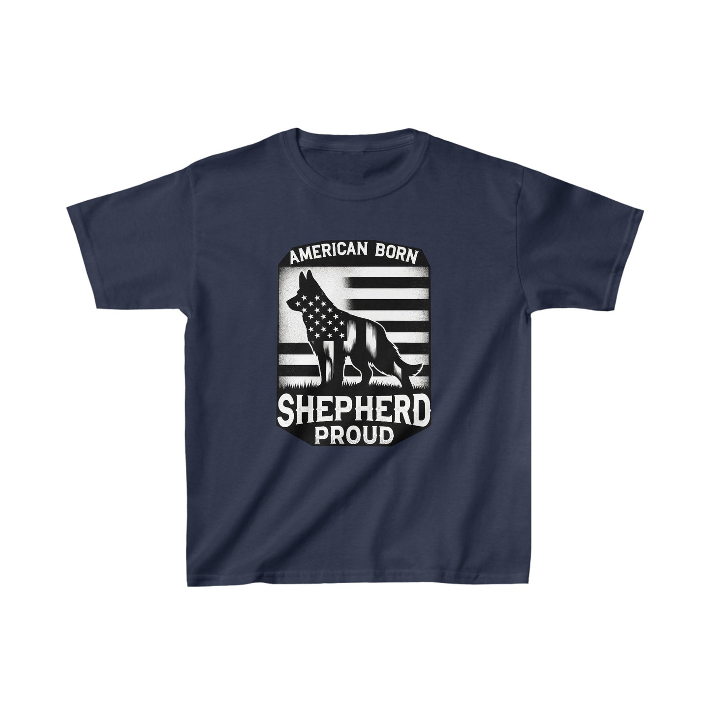 American Born, Shepherd Proud Kids Size T-Shirt (Multi colors) (German Shepherd)