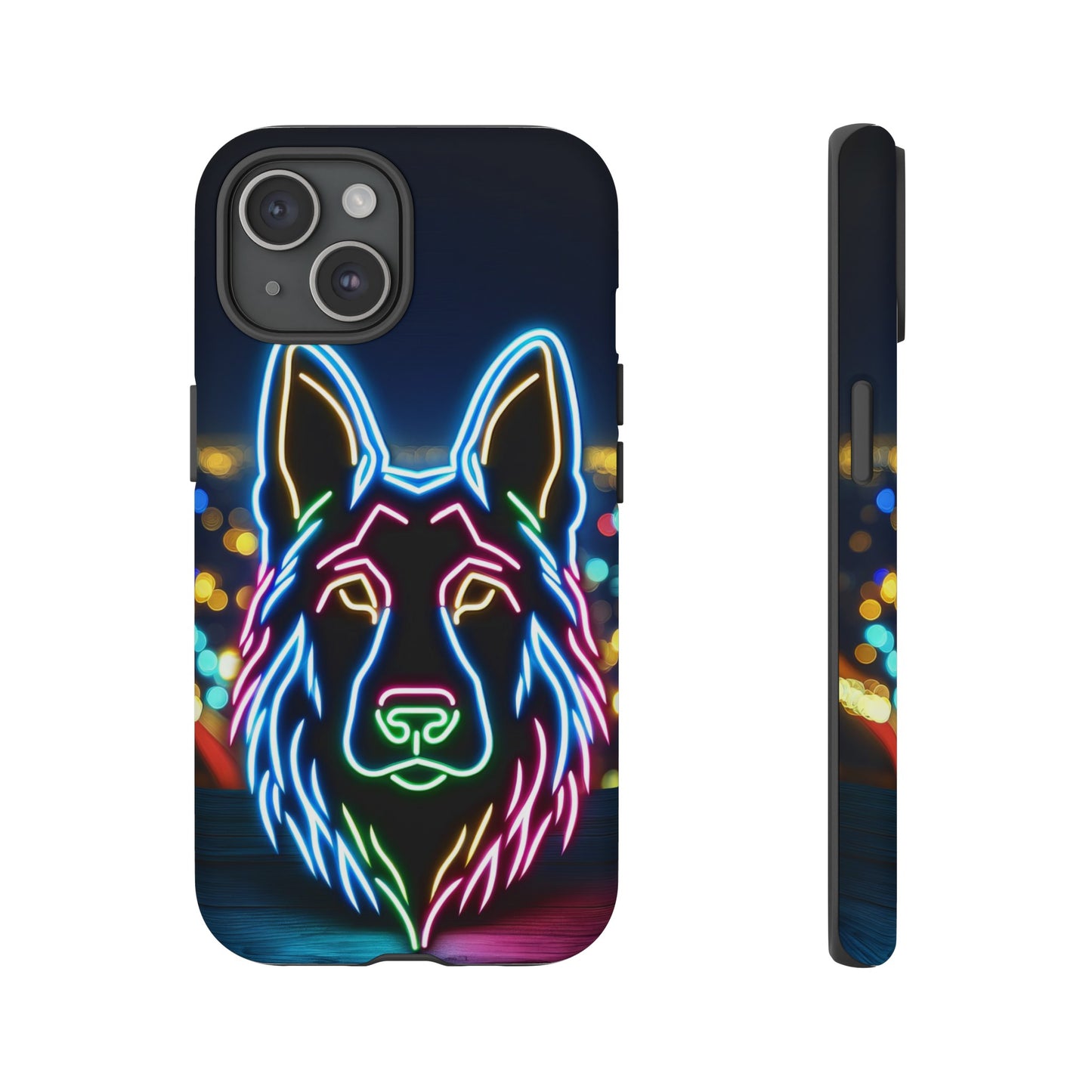 German Shepherd Neon Light Phone Case