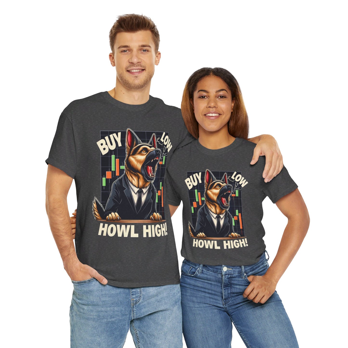 Buy Low.  Howl High! T-Shirt (13 colors) (German Shepherd)