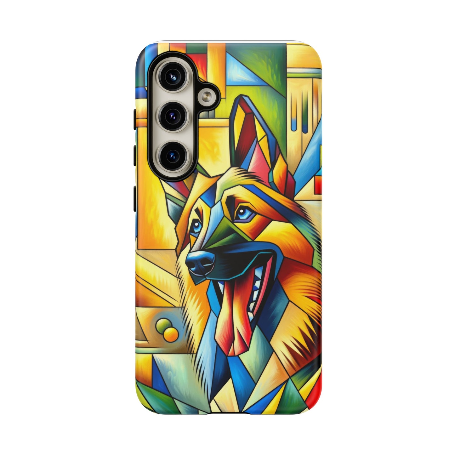 German Shepherd in Cubism Tough Phone Case