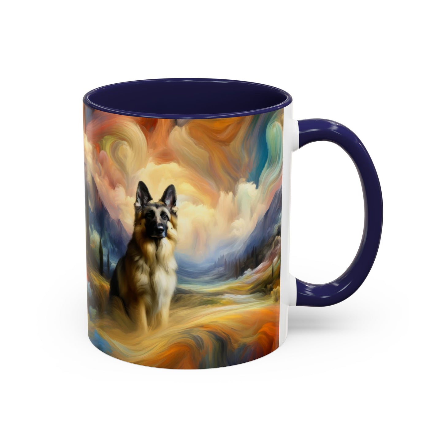 German Shepherd in an impressionist and surreal landscape Coffee Mug