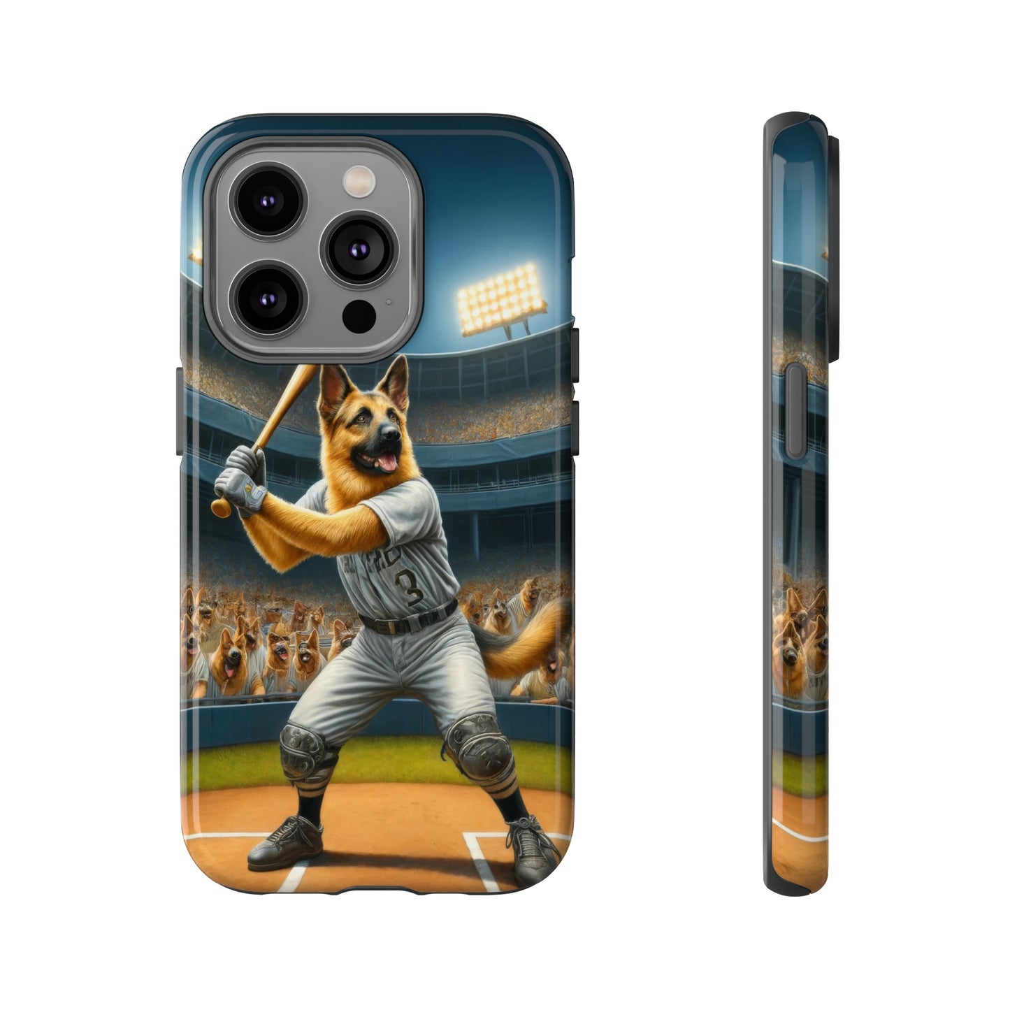 German Shepherd Playing Baseball Tough Phone Case