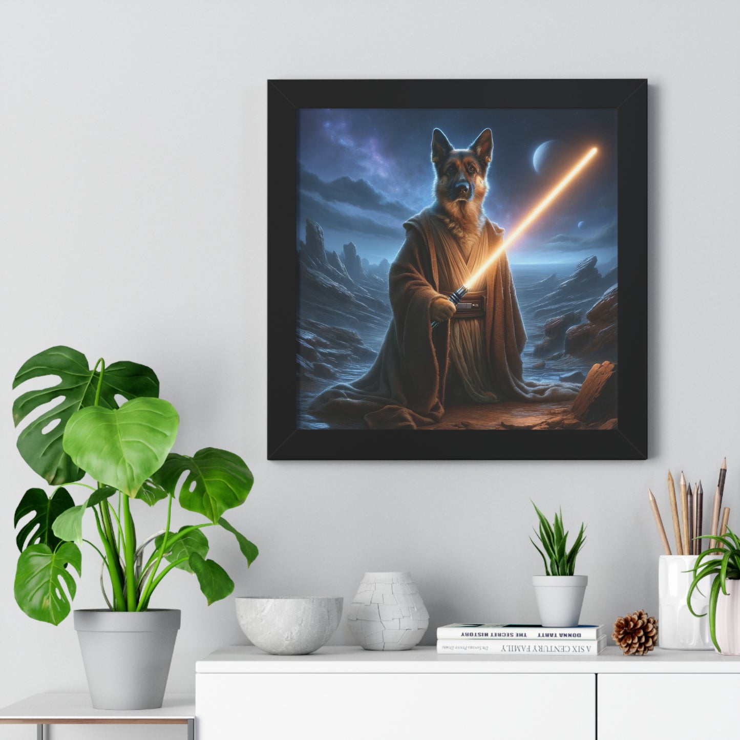 German Shepherd Dog Wars Framed Poster Painting 16x16