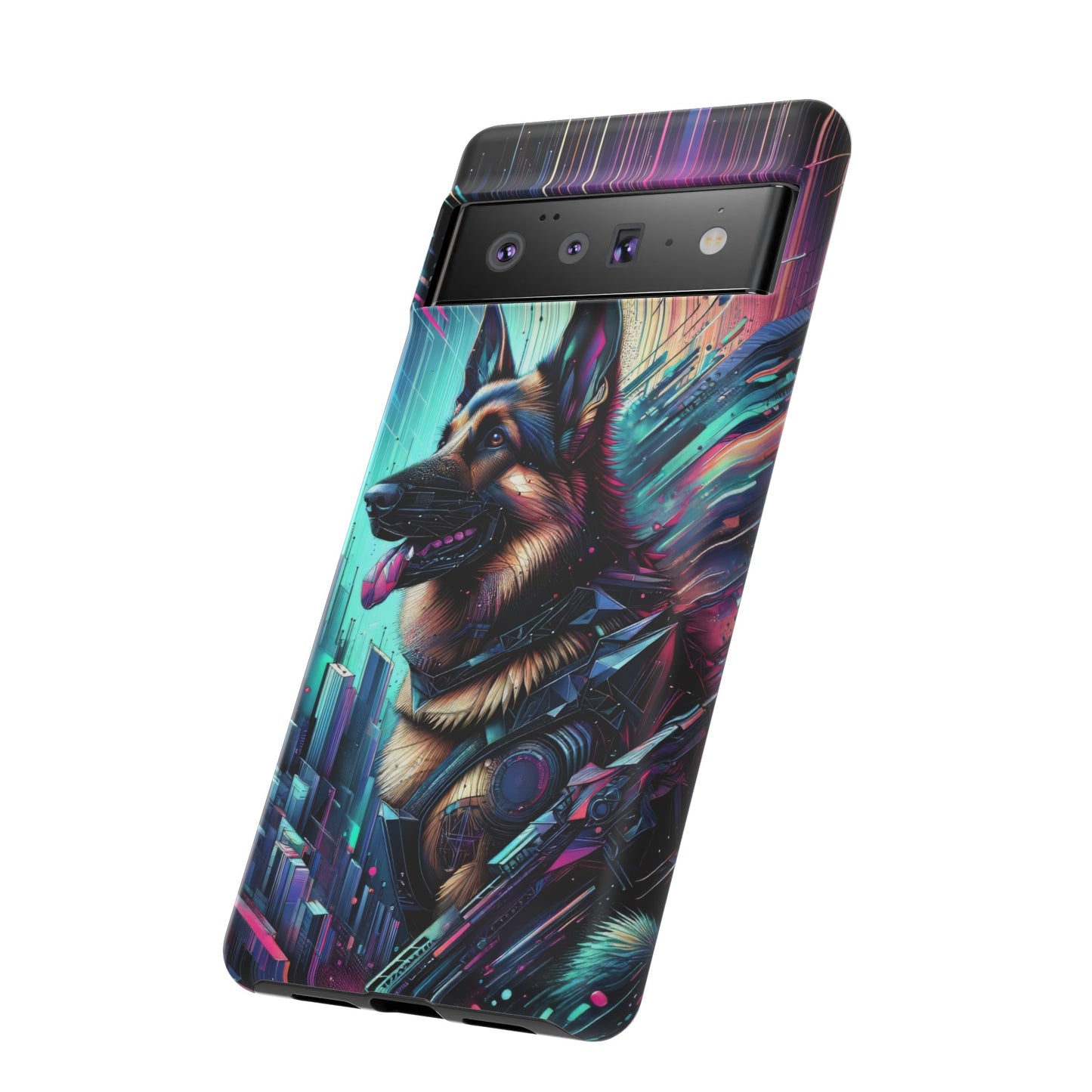 Futurism and gothic German Shepherd Phone Case