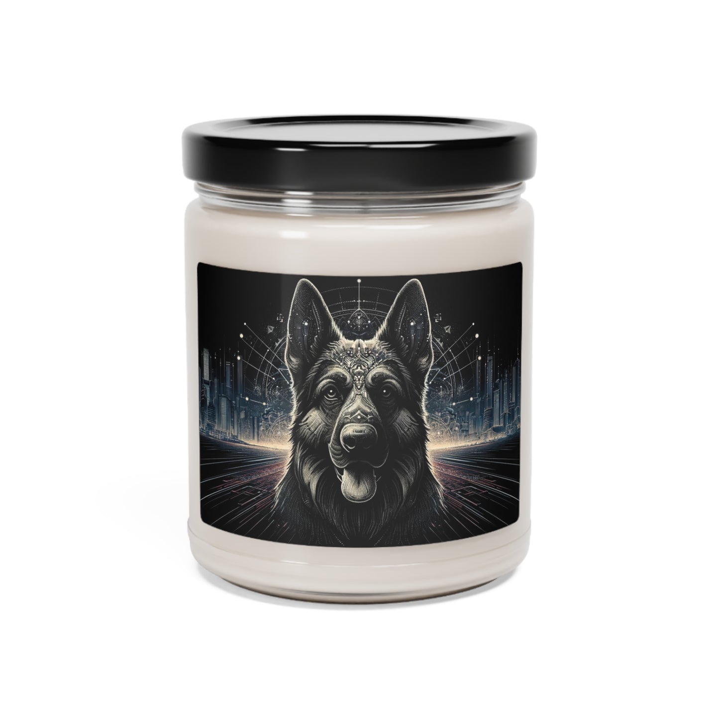 Futuristic German Shepherd Scented Soy Candle, 9oz