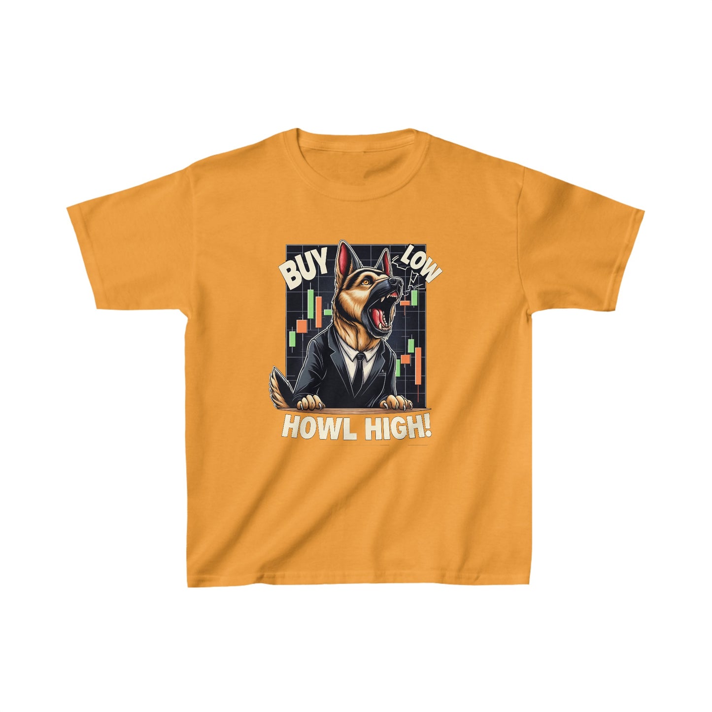 Buy Low.  Howl High! Kids Size T-Shirt (Multi colors) (German Shepherd)