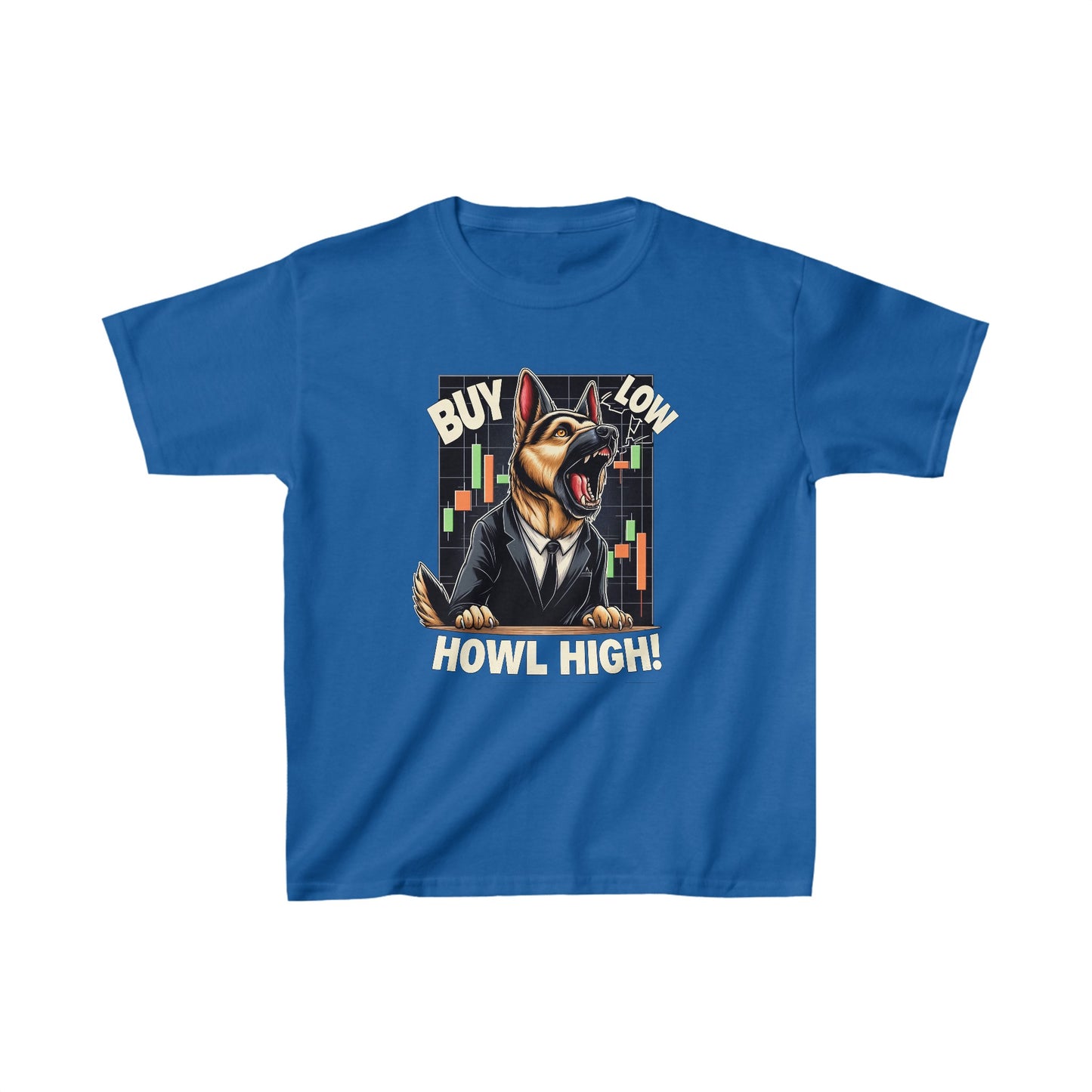 Buy Low.  Howl High! Kids Size T-Shirt (Multi colors) (German Shepherd)