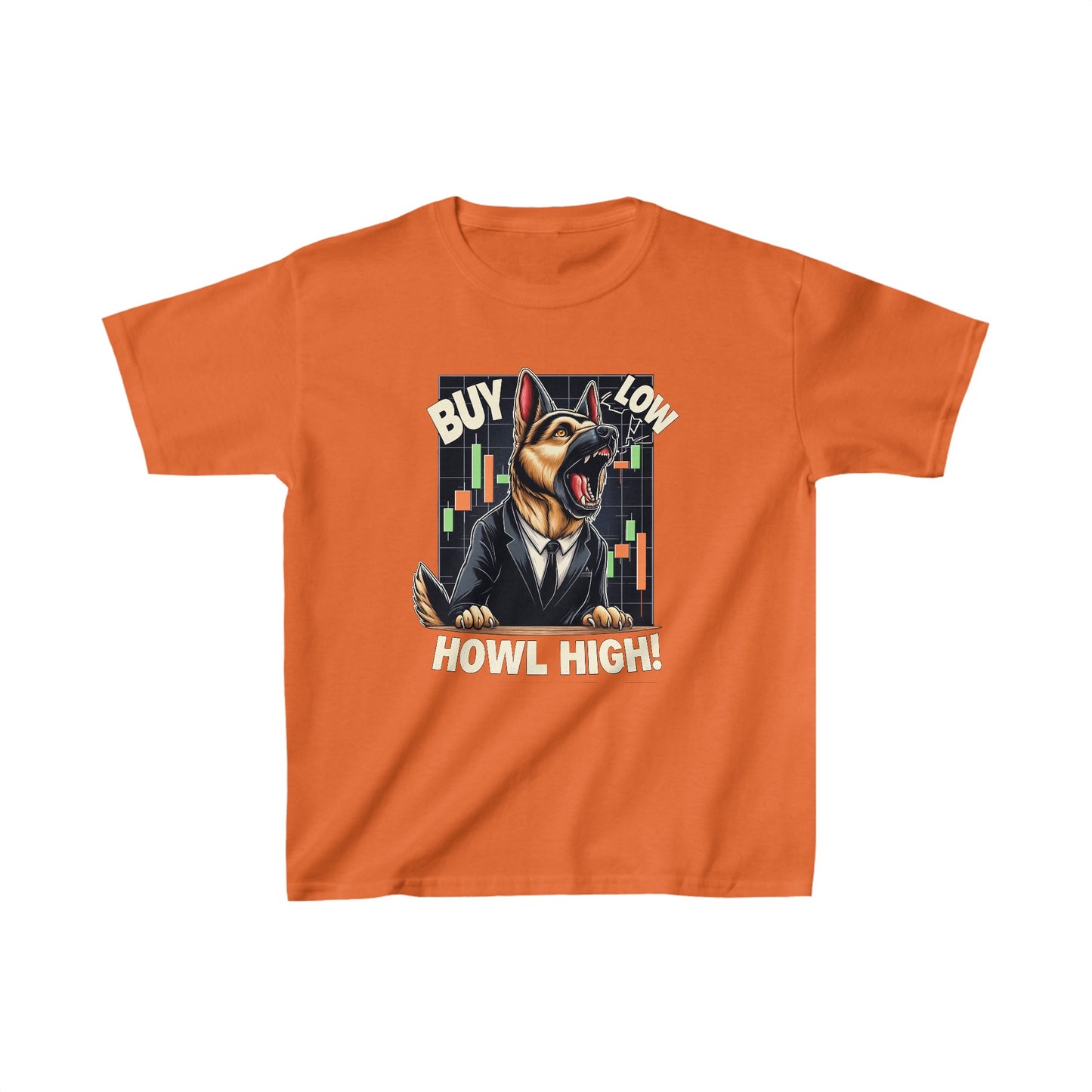 Buy Low.  Howl High! Kids Size T-Shirt (Multi colors) (German Shepherd)