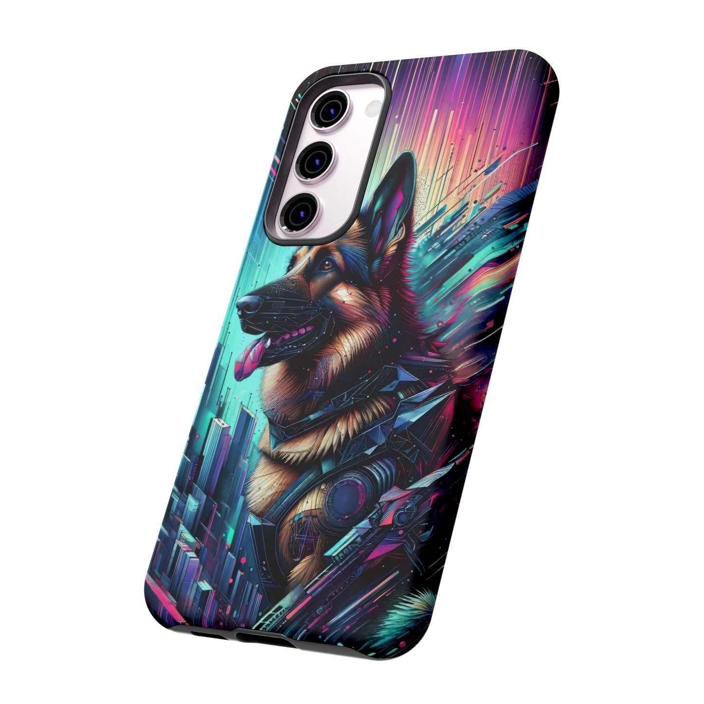 Futurism and gothic German Shepherd Phone Case