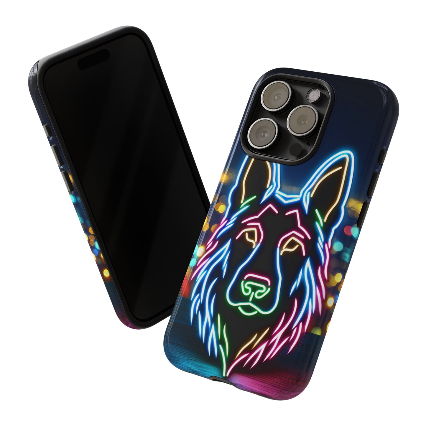 German Shepherd Neon Light Phone Case