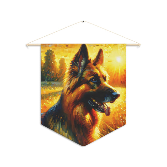 Golden hour and neo-impressionism German Shepherd Pennant