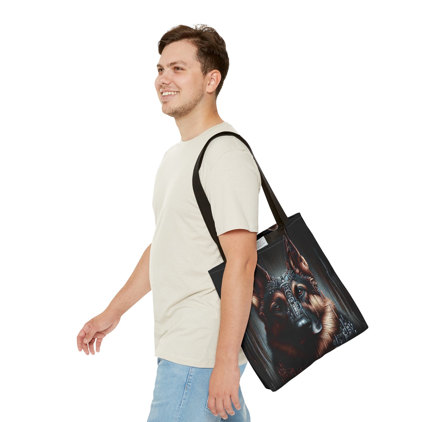 Futuristic German Shepherd Tote Bag