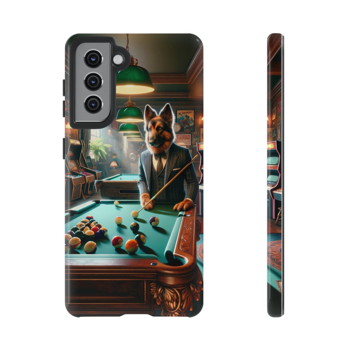 German Shepherd Playing Pool Phone Case