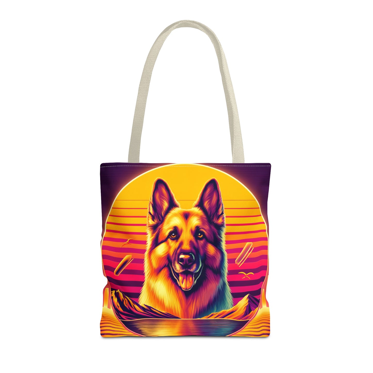 Vaporwave and golden hour German Shepherd Tote Bag