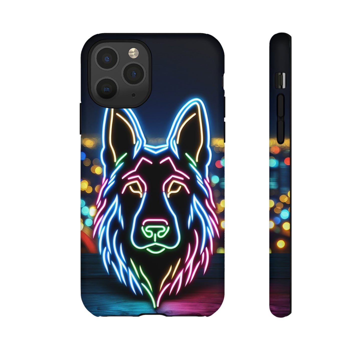 German Shepherd Neon Light Phone Case