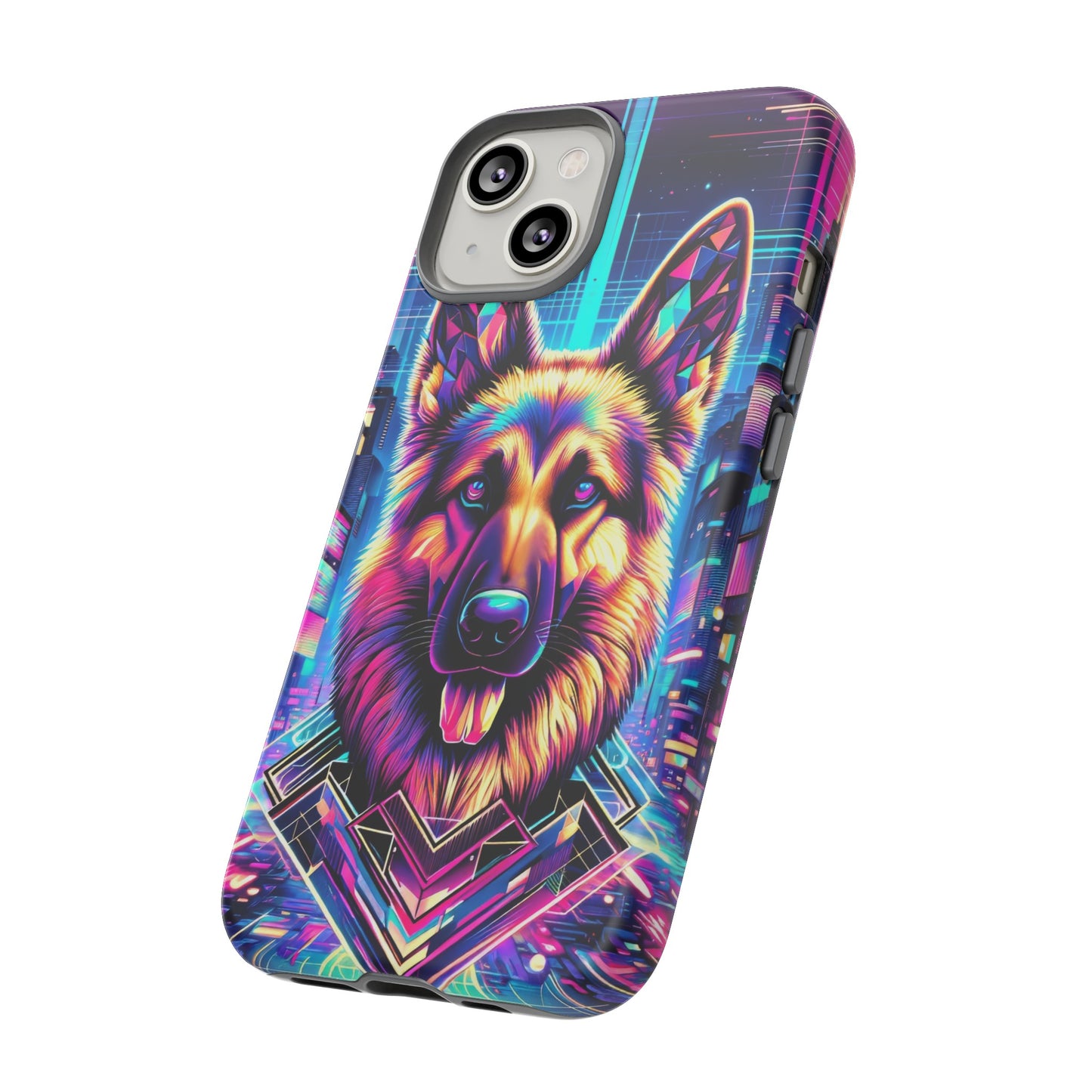 Glitch art German Shepherd Phone Case