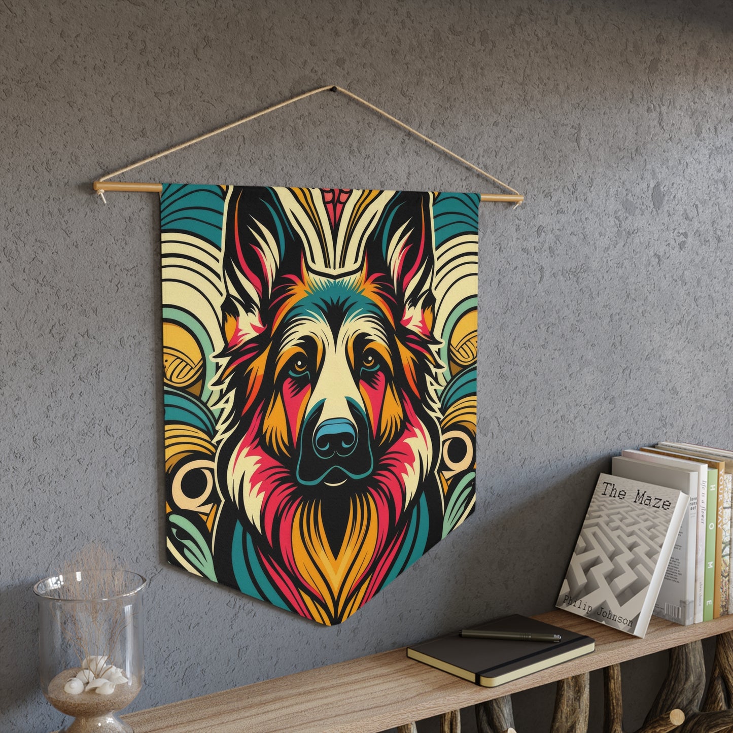 Art German Shepherd Pennant