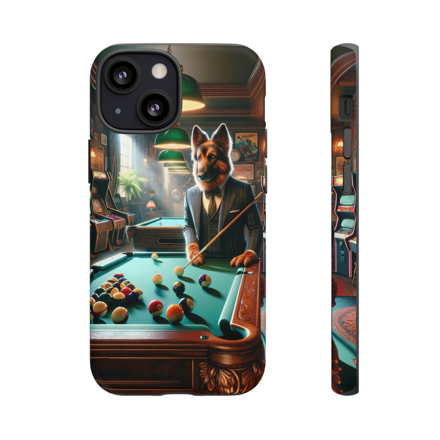 German Shepherd Playing Pool Phone Case