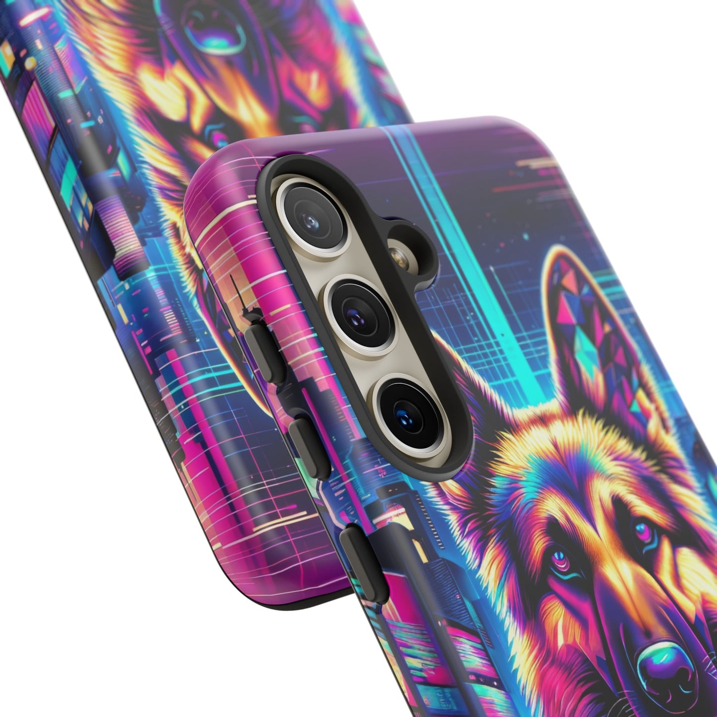 Glitch art German Shepherd Phone Case