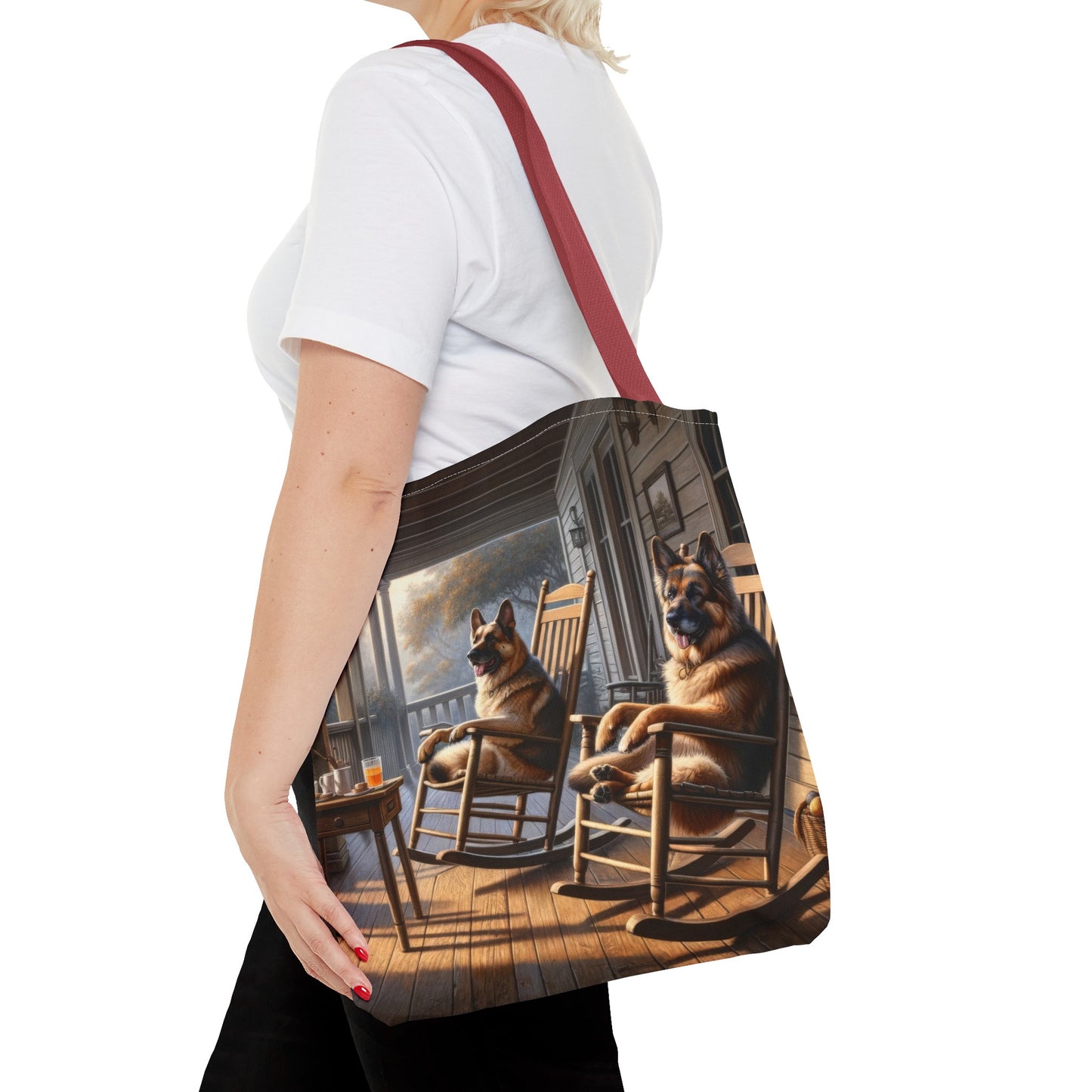 German Shepherds on the Porch Tote Bag