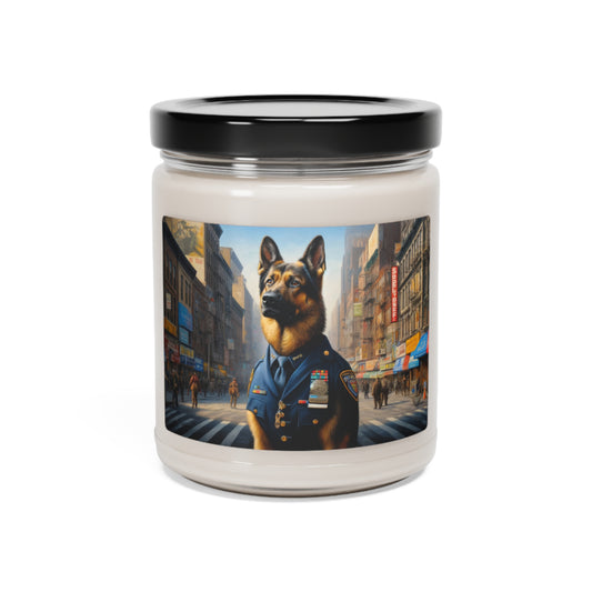 German Shepherd Police Officer Scented Soy Candle, 9oz