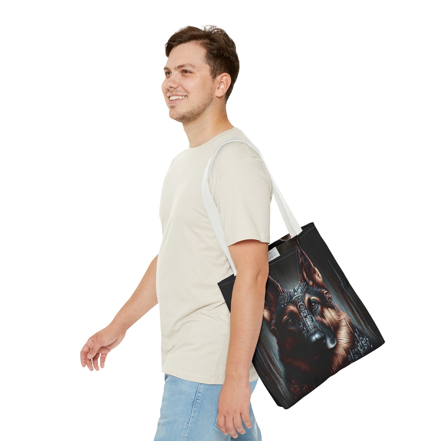 Futuristic German Shepherd Tote Bag