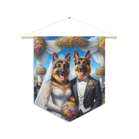 German Shepherds getting Married Pennant