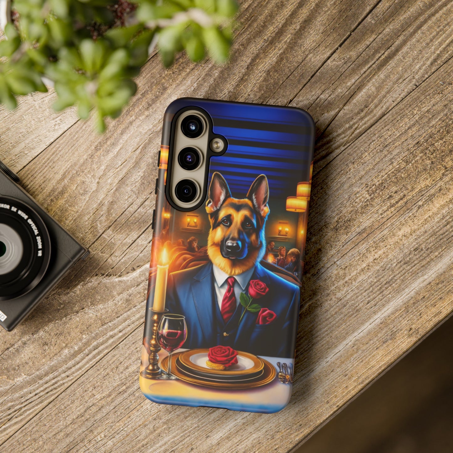 German Shepherd Going on a Date at a Restaurant Phone Case