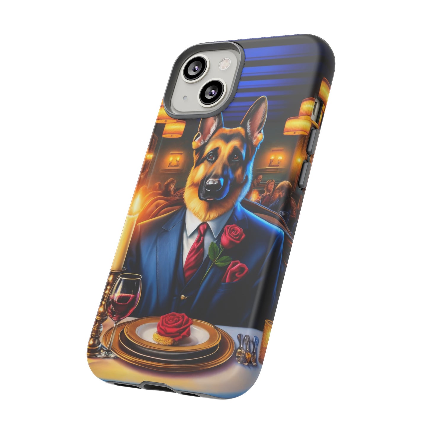 German Shepherd Going on a Date at a Restaurant Phone Case