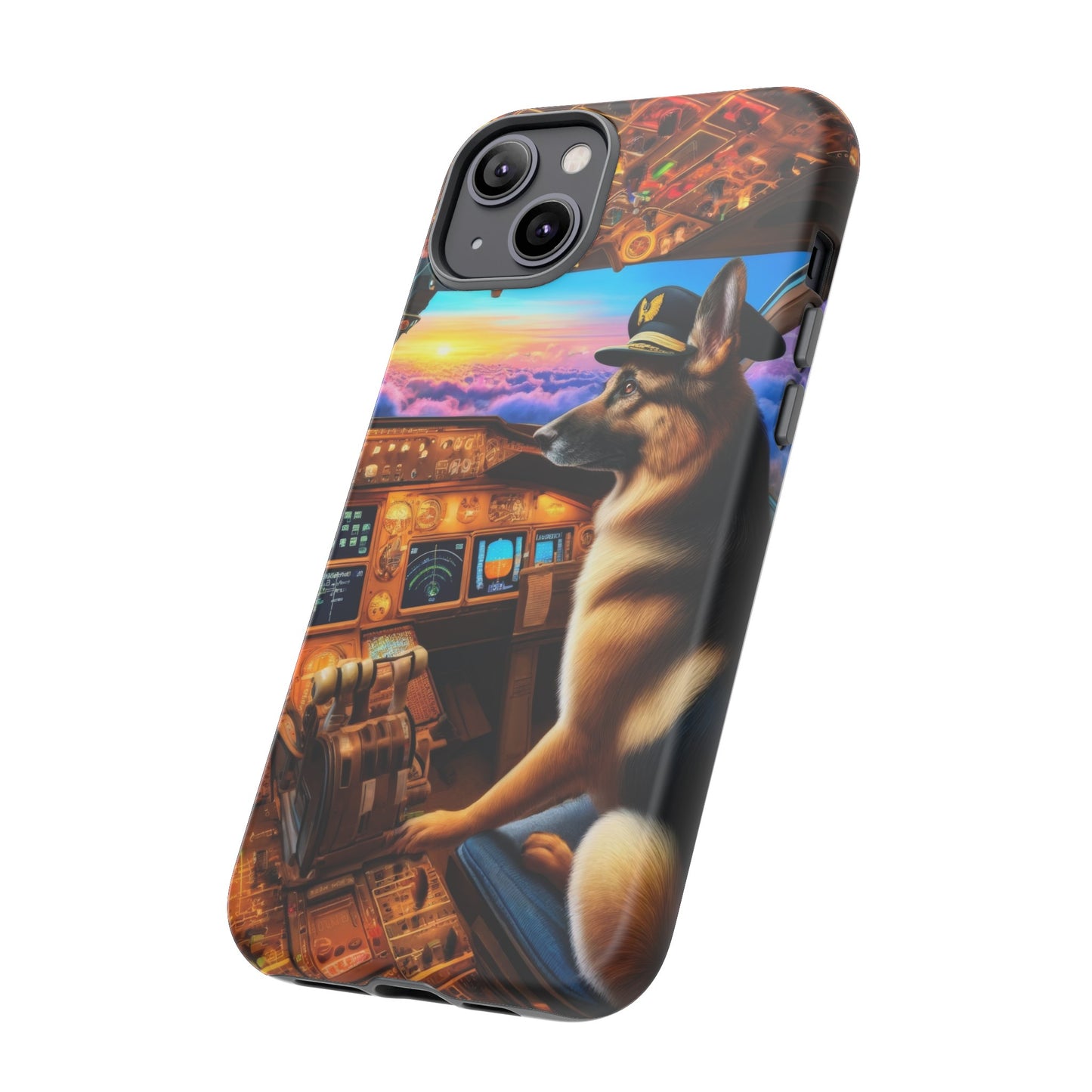 German Shepherd Flying an Airplane Phone Case