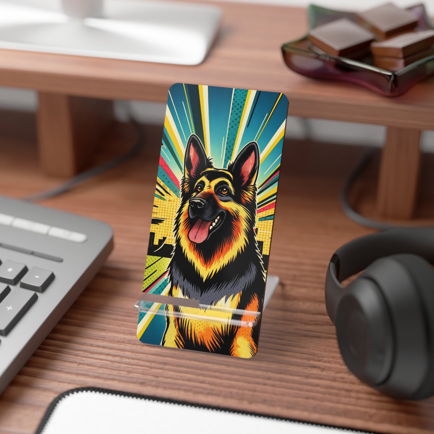 Comic style German Shepherd Smartphone Stand