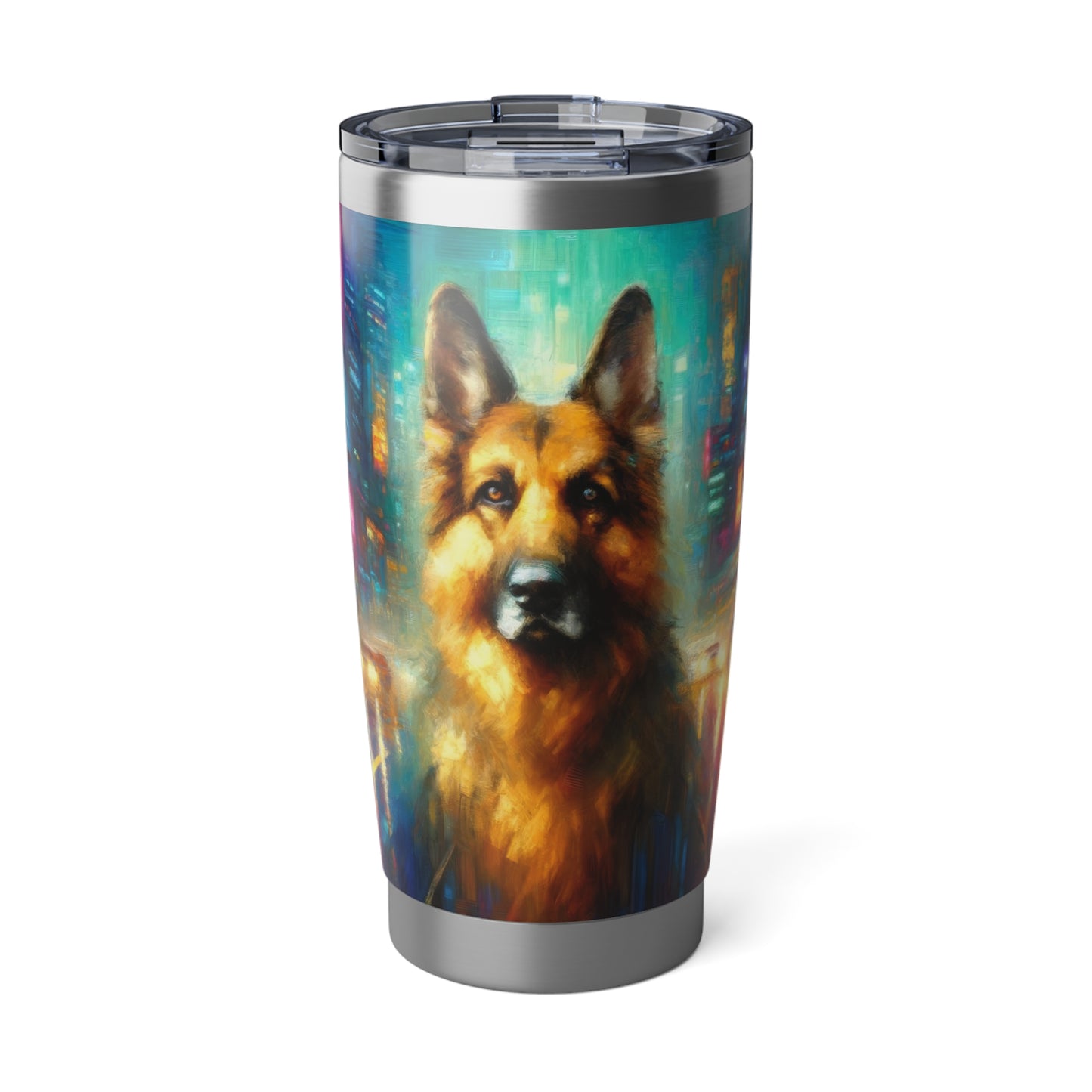 Impressionism meets cyberpunk German Shepherd 20oz Tumbler