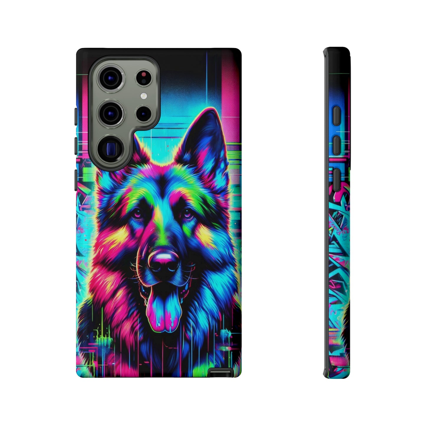 Neon graffiti German Shepherd Phone Case