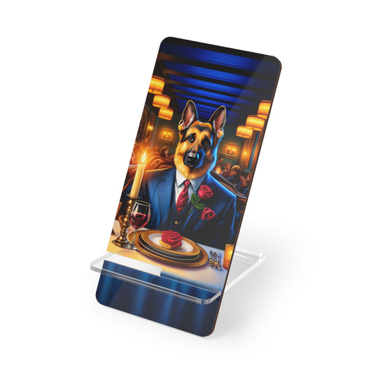 German Shepherd Eating at Restaurant Smartphone Stand