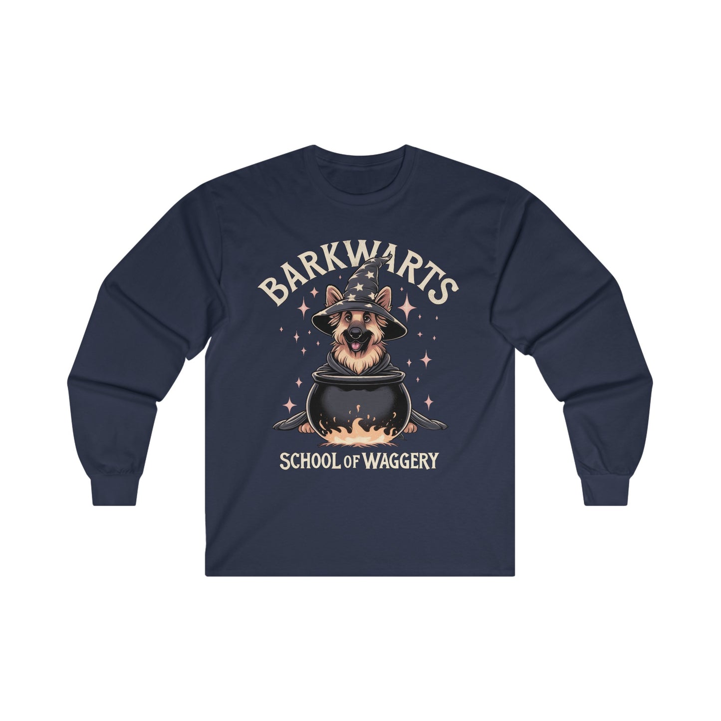 BarkWarts School of Waggery Long Sleeve Shirt (20 colors) (German Shepherd)