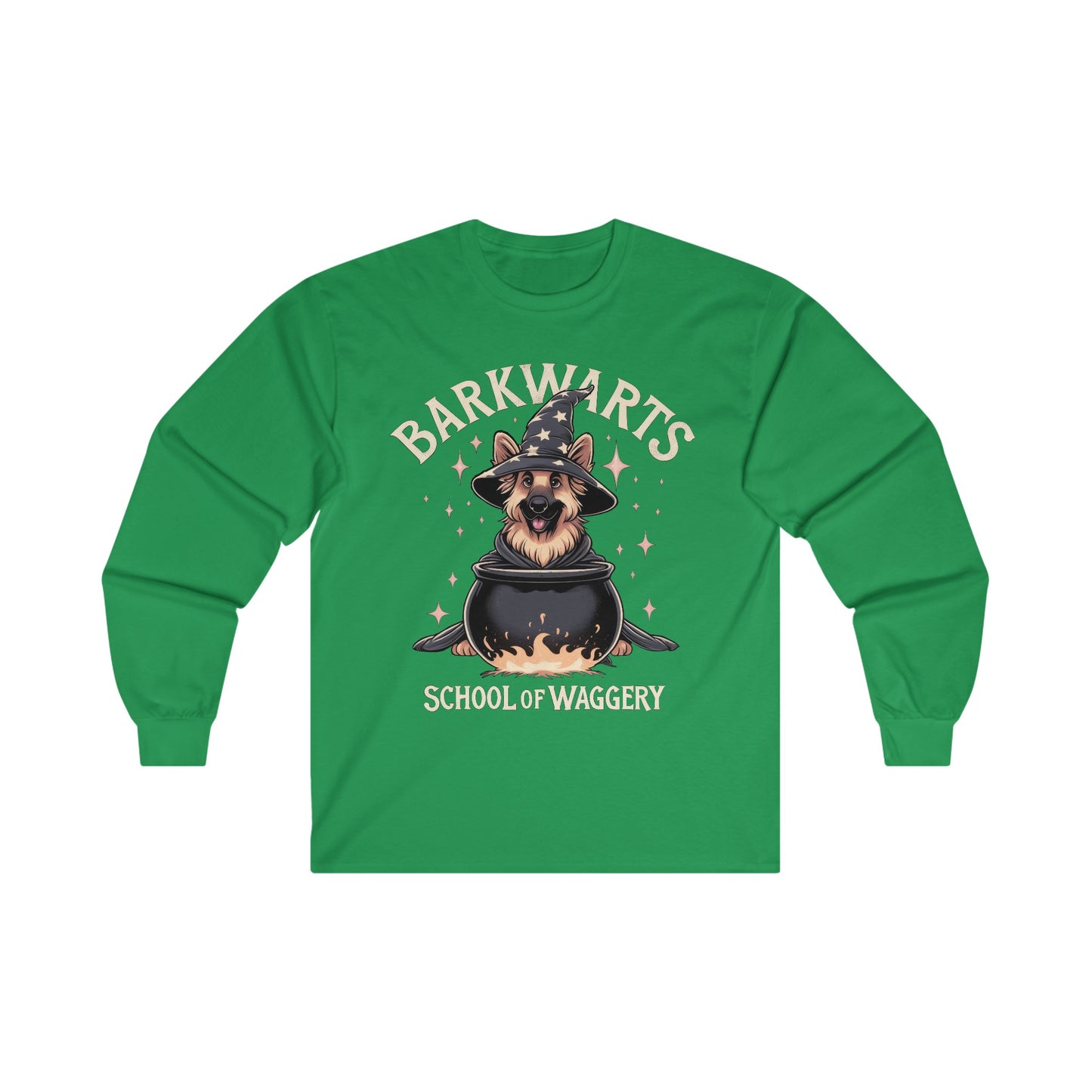 BarkWarts School of Waggery Long Sleeve Shirt (20 colors) (German Shepherd)