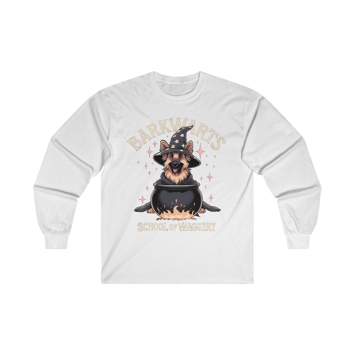 BarkWarts School of Waggery Long Sleeve Shirt (20 colors) (German Shepherd)