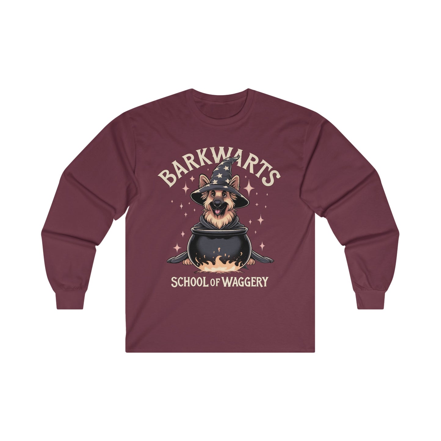 BarkWarts School of Waggery Long Sleeve Shirt (20 colors) (German Shepherd)