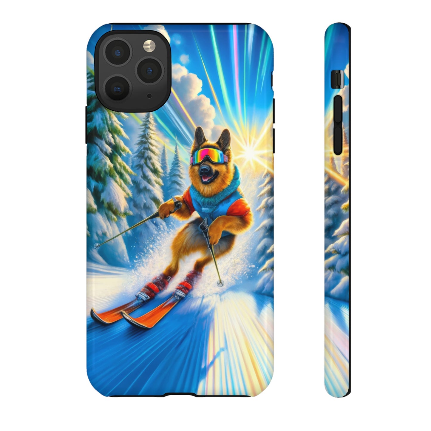 German Shepherd Skiing Phone Case