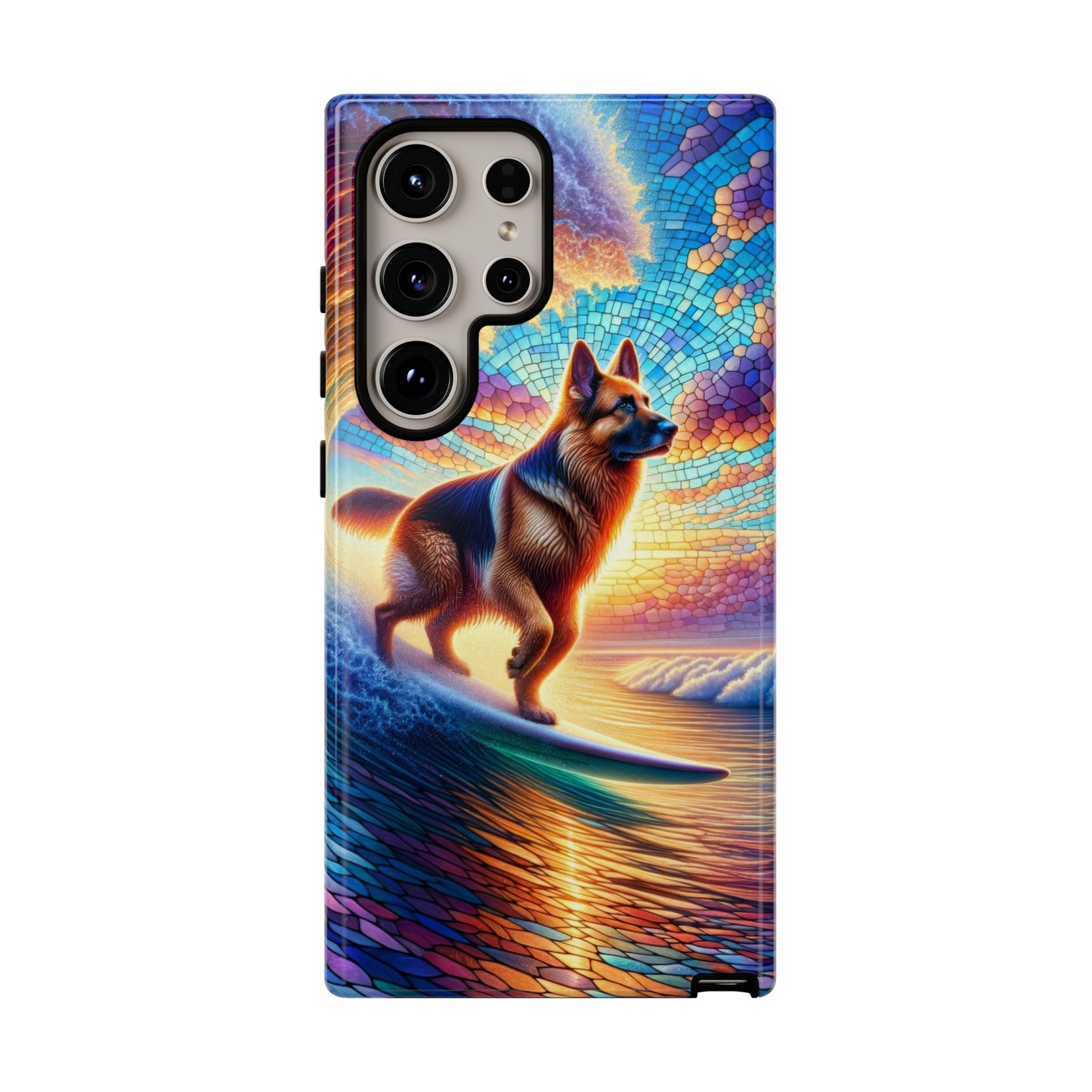 German Shepherd Surfing Phone Case