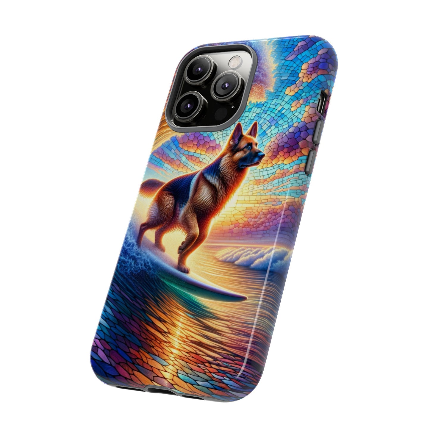 German Shepherd Surfing Phone Case